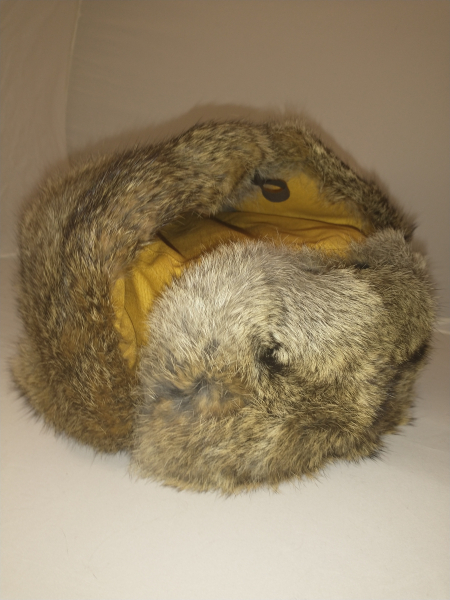 Trooper Hat - Brown Canvas with Brown Rabbit Fur. Slip your head inside the classic! Our highly popular Canvas/Rabbit Fur Trooper. Tall 100% Rabbit Fur