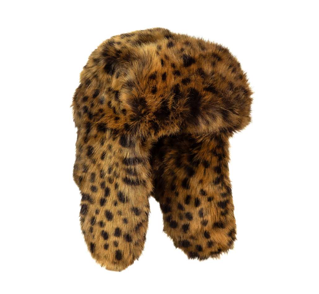 Mad Bomber Leopard Bomber w/Brown Leopard Faux Fur